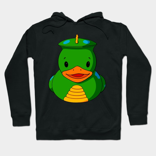 Green Dinosaur Rubber Duck Hoodie by Alisha Ober Designs